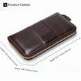 thumbnail image 2 of TAZAG genuine leather wallet men's splicing long wallet large capacity oil wax leather zipper mobile phone bag, 2 of 8