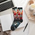 thumbnail image 6 of JUNZAN Vibrant Bouquet Waterfall Design Fun Novelty Knee Warmer High Socks, 6 of 7