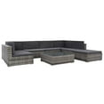 thumbnail image 1 of vidaXL 8 Piece Garden Lounge Set with Cushions Poly Rattan Gray, 1 of 5