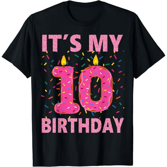 Kids Sweet donut It's My 10th Birthday Shirt 10 Yrs Old Gift T-Shirt