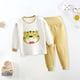 thumbnail image 3 of Gibobby Conjunto de dos piezas de sudadera y pantalón para niños Pantalones de cintura alta de primavera + Camiseta con patrón de dibujos animados lindo(Naranja, 6-12 Meses), 3 of 5