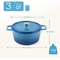 thumbnail image 2 of Cast Iron Dutch Oven Pot with Lid - 3Qt Lake Blue for Bread Baking & Home Use, 2 of 8