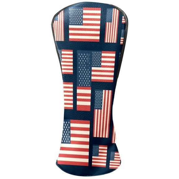 Golf Club Headcovers High Quality Waterproof Leather Golf Head Cover Set Men Women Driver Head Cover Exclusive Gift for Golf Lovers America Flag