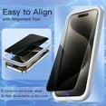 thumbnail image 7 of JETech Privacy Screen Protector for iPhone 15 Pro Max 6.7-Inch with Camera Lens Protector, Anti-Spy Tempered Glass Film, Easy Installation Tool, 2-Pack Each, 7 of 7