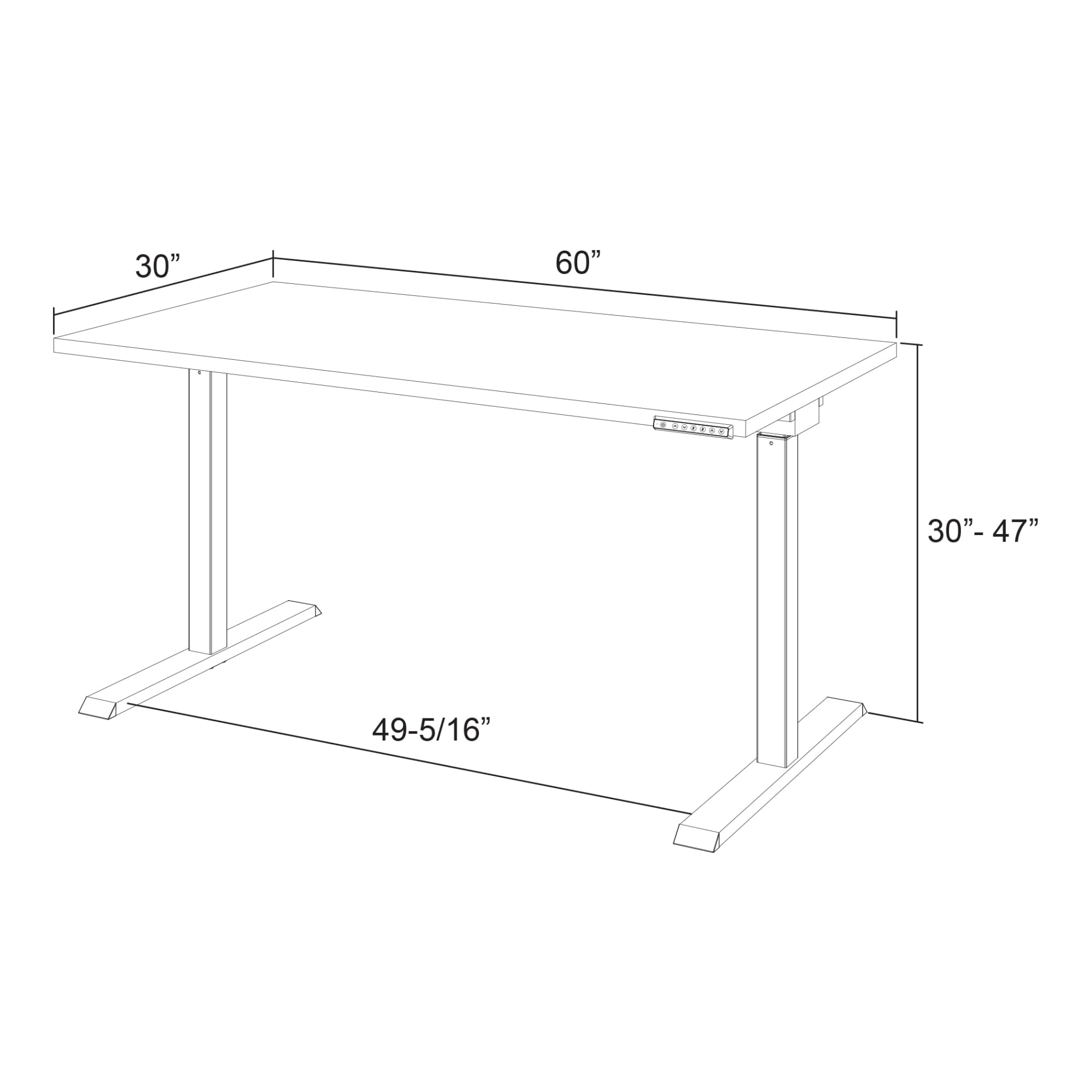 Realspace® Magellan Performance Electric 60"W Height-Adjustable Standing Desk, Espresso, BIFMA Compliant