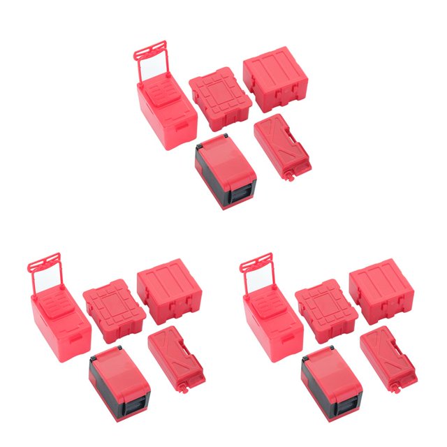 Tholdsy Mini caja de herramientas para coche RC a escala 1:10, juego de nevera, decoración DIY, decoración de plástico de simulación, accesorios de Rojo 3piezas Tholdsy CBP184063