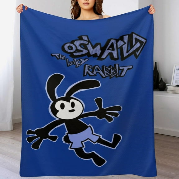 Oswald The Lucky Rabbit Cartoon Blanket, Soft Cozy Fluffy Plush Throw Blanket for Boys Girls Young Adults, Warm Flannel Blanket for Living Room Bedroom Couch Bed 30"x40"