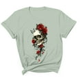 thumbnail image 2 of NuoCaiYun Womens Plus Size Tshirt Graphic Tees Crew Neck Summer Short Sleeve Loose Fit Tops, 2 of 6