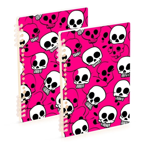 joogoo Spiral Journal Notebook Art Skull Line College Ruled Notebooks 8.3" x 5.7" 2 PCs
