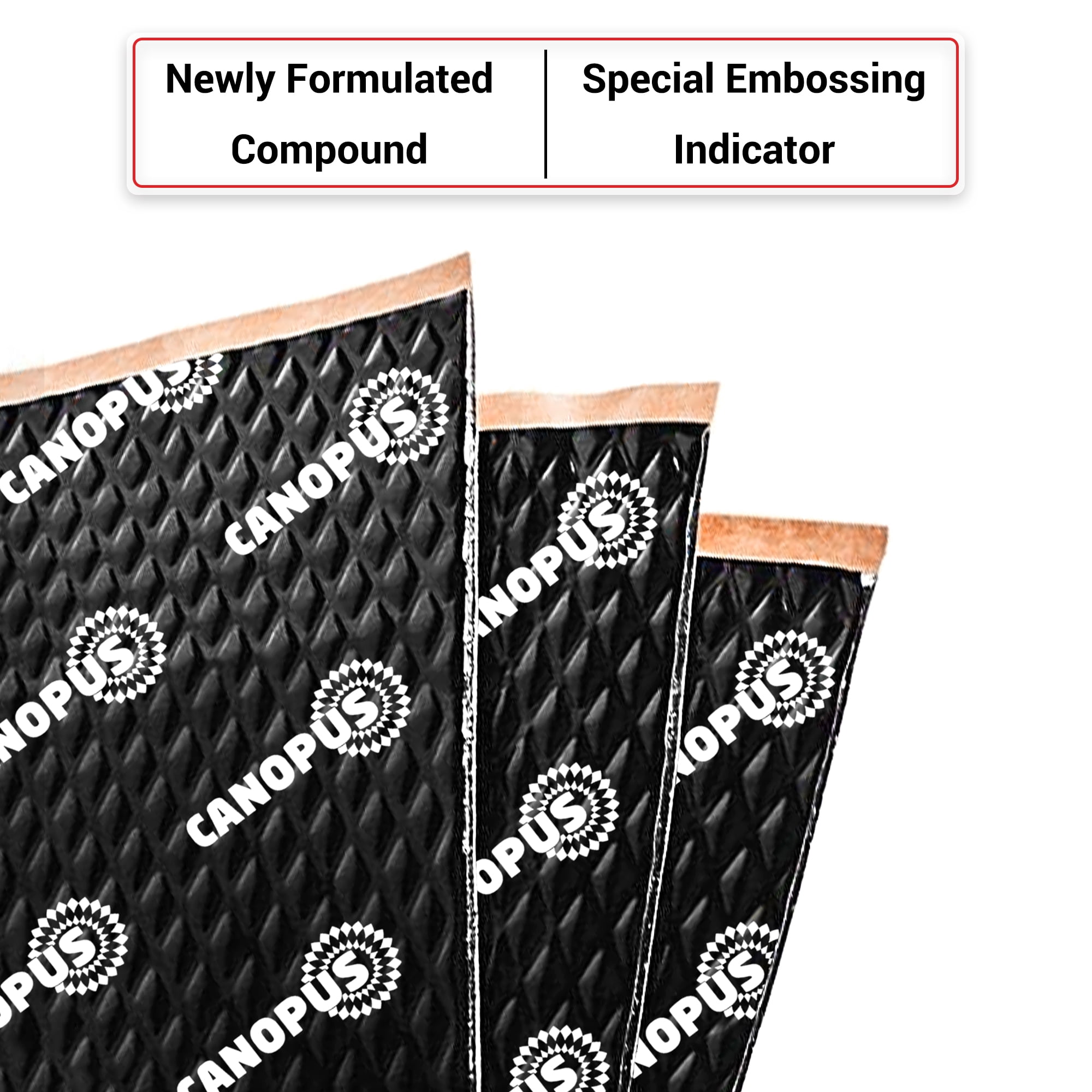 CANOPUS Car Sound Deadening Mat, 80 mil 10 sqft, Pack of 10 Sheets, Butyl Sound Deadener Mat, Audio Car Sound Dampening Material for Car Trunk, Door, Floor and Ceiling, Black