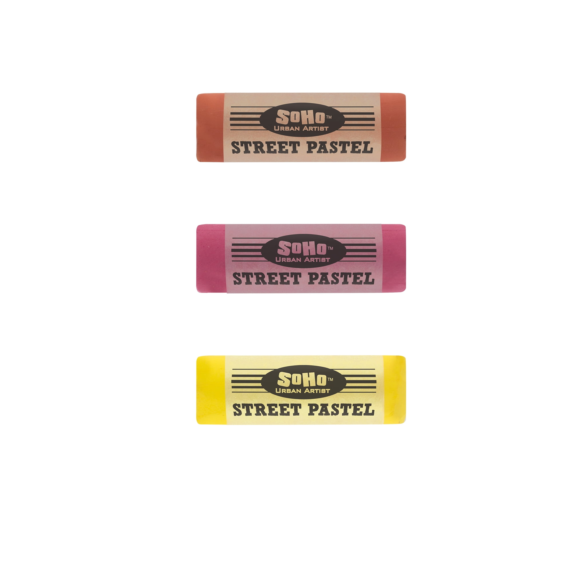 SoHo Urban Artist Professional Pastels - Jumbo Street Pastel Set of 20 Colors, 1" Diameter, 2.7" Length, Non-Toxic, Brilliant Pigments, Ideal for Pavement, Less Crumbling than Sidewalk Chalk