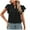 Black, variant on YYDGH Women's V Neck Ruffle Short Sleeve T-Shirts Summer Blouse Swiss Dot Flowy Tunic Top White S
