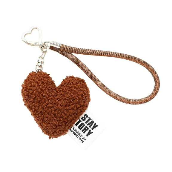 RUISINERY Plush Heart Bag Charm Stylish Bag Accessories for Women Wristlet Keychain Pendant Valentines Day Backpack Purse Pendant
