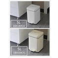 thumbnail image 3 of Retro Trash Bin Light Luxury Thickening Square Step On Trash Can with Lid for Home Kitchen Bathroom 5L Beige 18x18x31cm / 7.1x7.1x12.2in, 3 of 4