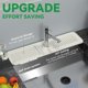 thumbnail image 4 of Kitchen Sink Splash Guard Behind Faucet 24 x 5.5 Inch. Faucet Handle Drip Catcher Tray, Longer Silicone Sink Faucet Mat, Dish Soap Sponge Holder for Bathroom, Farmhouse, Bar, Rv,Beige White, 4 of 5