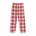 thumbnail image 3 of Lsque Red Plaid Daisy Print Men's Pajama Pants, Lounge Pant - Comfortable Home Wear,Elastic Waistband, Stylish Design-Large, 3 of 9