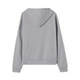 thumbnail image 5 of ELFINDEA Womens Coats Jackets for Women Casual Fashion Solid Color Long Sleeved Zippered Hooded Sweatshirt Womens Tops Light Gray 3X, 5 of 5