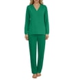 thumbnail image 3 of Yeaiivve 2 Piece Scrubs for Women Long Sleeve Moisture-Wicking Workwear Set Stretch V Neck Scubs Tops and Scrub Pants Jogger with Pockets Green,S, 3 of 6
