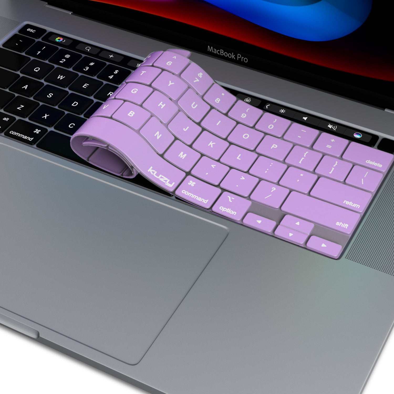 Silikon Schutz Hülle MyGadget Tastaturschutz AZERTY für Apple MacBook New Pro 13 15 Rot Touchbar ab 2016 Silikonschutz französische Tastatur 