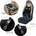 thumbnail image 6 of Xixirimido Leather Seat Cover Front Seats Only, Universal Fit Auto Front Seat Covers for Sedan Van SUV Truck 5 Pcs Set with Seatbelt Covers & Center Console Cover, Black Cat & Floral, 6 of 8