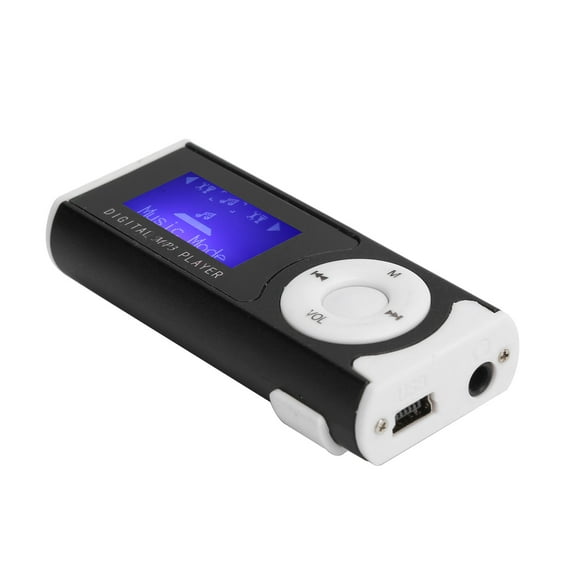 MP3 Lecteur de Musique Ensemble, Facile à Utiliser Rétro-Clip Conception Sport Clip MP3 Longue Durée de Vie de la Batterie pour l'Exercice Argent, Noir