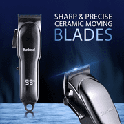 Barbasol Cordless Rechargeable Hair Clippers for Men with Ceramic Blade and LCD Display, Black
