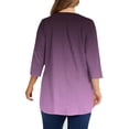 thumbnail image 6 of Bovxnpu 3/4 Length Sleeve Womens Tops, Plus Size Cotton Casual Blouses for Women, Fashion Women's Casual Print Round Neck 3/4 Sleeve T-shirt Blouse XXXXXL, 6 of 6