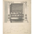 thumbnail image 2 of Benjamin Dean Wyatt 15x17 Gold Ornate Wood Frame and Double Matted Museum Art Print Titled - Design for a Cast-Iron Hob Grate in Ormolu (1814), 2 of 4