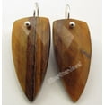 thumbnail image 2 of SilverStarJewel .925 Solid Silver Brown Tiger's Eye Gemset Bestseller Triangle Earrings 1.5", 2 of 3