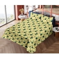 thumbnail image 4 of Ambesonne Avocado Fitted & Flat Sheet with Shams 4 Pcs Set, Aquarelle Fruits Summer Art, King, Pastel Yellow Emerald, 4 of 5