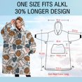 thumbnail image 4 of Oversized Wearable Blanket Hoodie,Striped Baseball Items Pattern Sherpa Blanket Hoodie with Super Pockets,Super Warm Fuzzy Pullover for Women & Men, 4 of 6