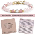 thumbnail image 2 of THEMEROL Teens Girl Gifts Bracelets for Teenage Women Her Daughter Birthday Gift Ideas 10 12 13 Year Old Rose Quartz Bracelet Protection Christmas Stocking Valentines Day Easter Basket Stuffers, 2 of 8