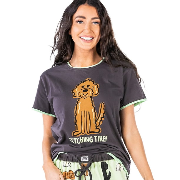 Lazy One Pajamas for Women, Cute Pajama Pants and Top Separates, Fetching  Tired, Dog, Labradoodle 
