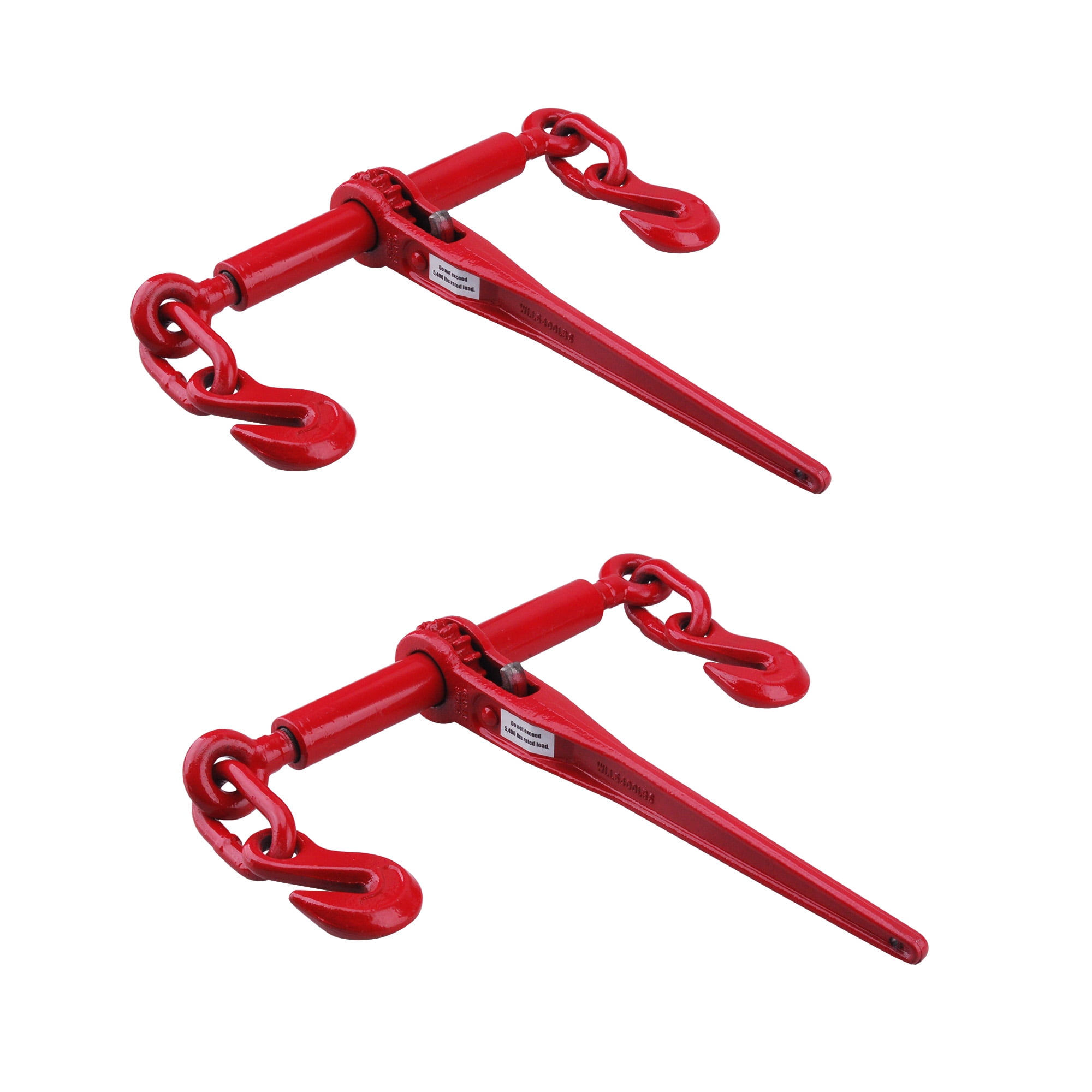 2 Pack 5,400Lb. Load Binders Ratcheting Levers, 5/16" 3/8" Chain Hook