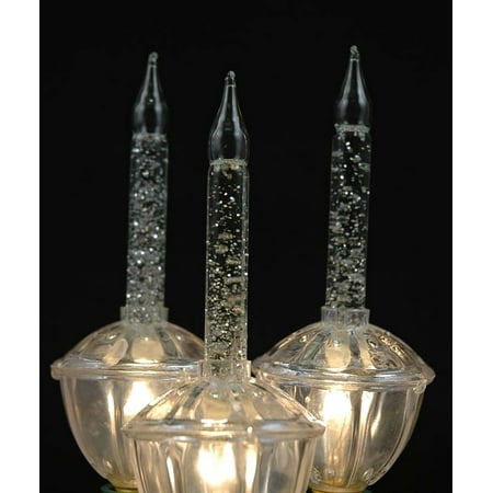 Lucky Seven Christmas Lights Novelty Lights 7 Light Traditional Christmas Bubble Light Set, Clear with Silver Glitter, 7 Feet ()