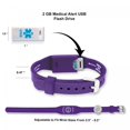thumbnail image 2 of Elite II USB Medical ID: Hypoallergenic Waterproof Silicone Wristband 2GB Waterproof Flash Drive Includes Medical Alert Wallet Card. Complimentary Access PHR (Personal Health Record) - Purple, 2 of 8