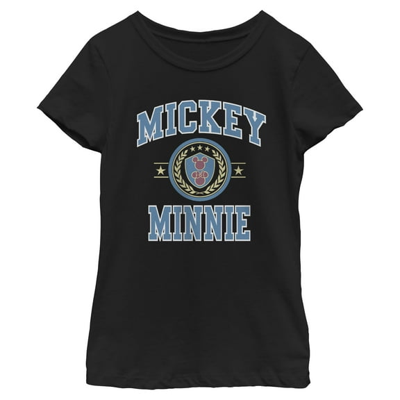 Girls Mickey & Friends Duo College Badge T Shirt