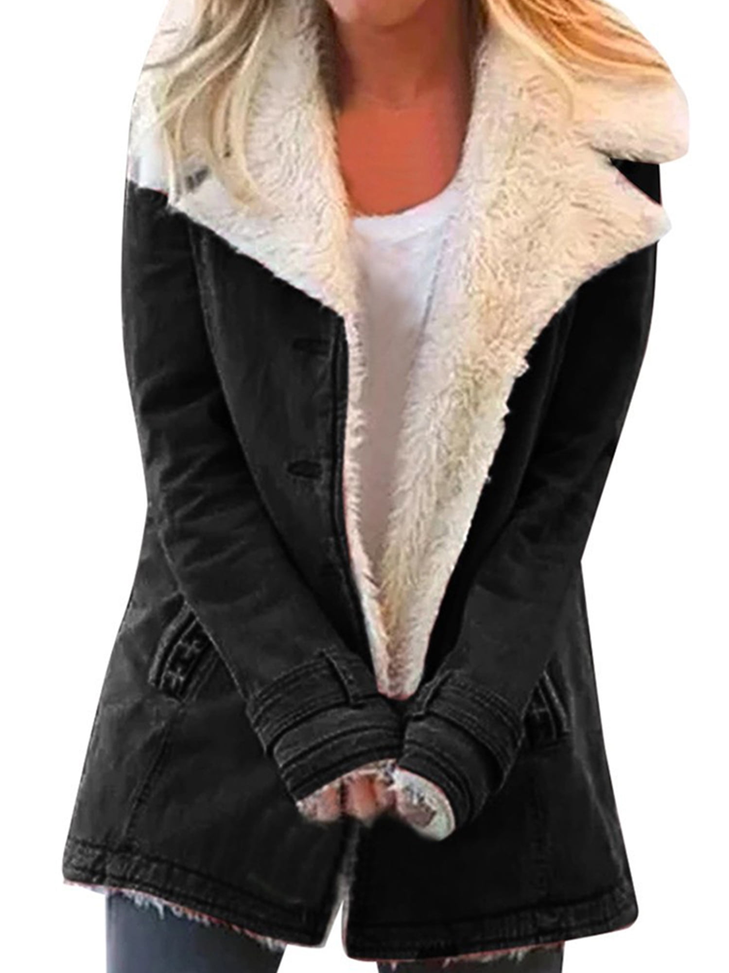 Womens Fleece Warm Jacket Coats Ladies 