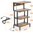 thumbnail image 3 of KitchenKey Video Game Console Shelf with Outlet, Stereo Racks and Stand with Led Strip Light,4-Tier Gaming Shelf for PS4 PS5 Xbox Games Organizer, Small Entertainment Center,AV Media Stand for CD DVD, 3 of 16