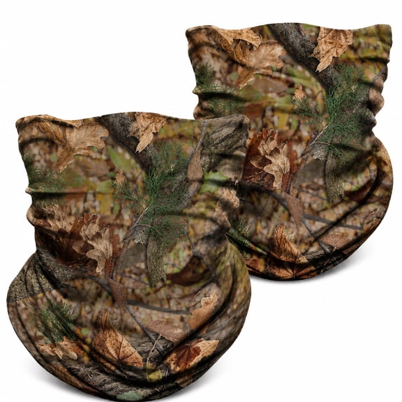 2 Pack Camo Face Mask for Men, Breathable Hunting Face Mask Neck Gaiter, Lightweight Camouflage Face Cover for Fishing Hiking Cycling Outdoor Gear
