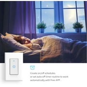 Smart Wi-Fi Light Switch, Single Pole Switch,Wireless Smartphone Remote Control Wall Light Switch,Compatible with Alexa Google Home IFTTT Android IOS from Anywhere Timing Function No Hub Required
