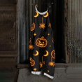 thumbnail image 2 of Evdexr Women's Halloween Jumpsuits 2026 Pumpkin Bat Jack O Lantern Graphic Overalls Scoop Neck Sleeveless Wide Leg Rompers Casusl Loose Fit Pants with Pockets S, 2 of 5