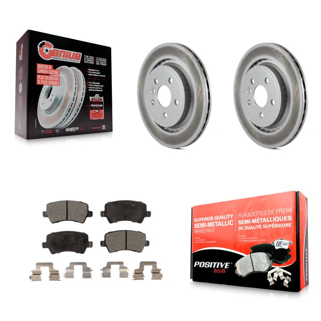 Transit Auto Rear Coated Disc Brake Rotors and Semi-Metallic Pads Kit for Car Volvo XC70 S60 V60 S80 V70 KGF-101474