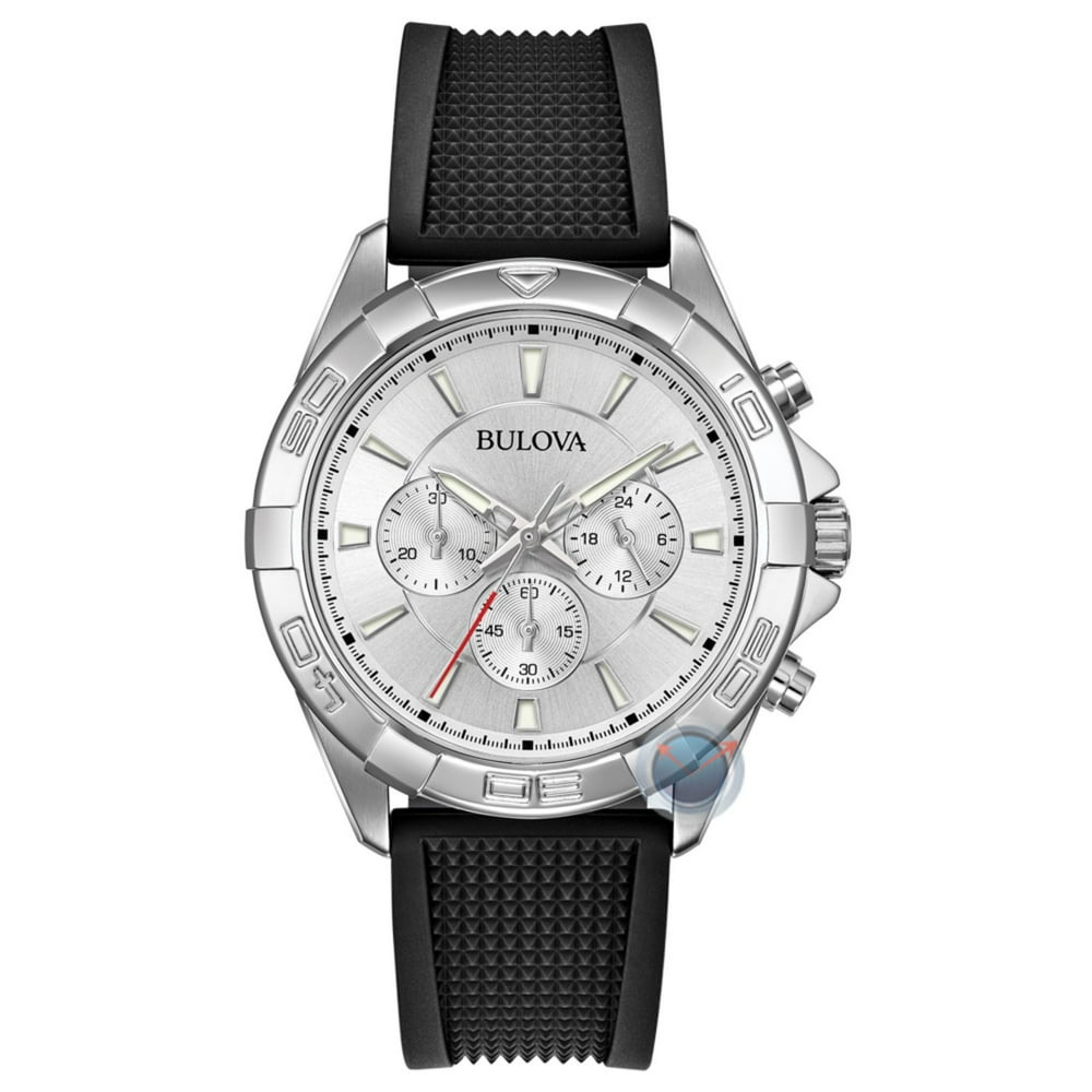 Bulova - Bulova Men's Black Silicone Band Chronograph Watch - Walmart