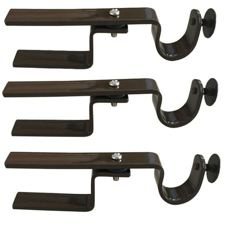 Fan Shroud Mounting Bracket - NoNo Bracket - Inside Mounted Blinds Curtain Rod Bracket Attachment (Brown Set of 3)