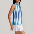 thumbnail image 4 of Womens Golf Shirts Printed Sleeveless Golf Vest Collared Zip Up, Athletic Quick Dry Tank Top for Summer Sports Blue L, 4 of 6