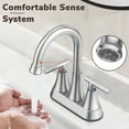 thumbnail image 4 of KINGTACK Bathroom Sink Faucet, 4 inch Brushed Nickel 2-Handle Bathroom Faucets with Pop-up Drain and 2 Supply Hoses, Fits 2 or 3-hole Sink, 4 of 10