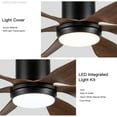 thumbnail image 5 of Wellspeed Large Smart Ceiling Fan with Light and Remote, 66 in. Farmhouse Ceiling Fan with Quiet DC Motor, Flower Type Light Fan with Dimmable 3 Color Temperature, 6 Speeds with Timer, 5 of 18