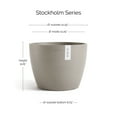 thumbnail image 2 of Ecopots Stockholm Durable Modern Round Indoor/Outdoor Recycled Based Composite Flower Pot Planter, Taupe, 12", 2 of 4