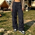 thumbnail image 5 of Womens Cargo Pants with Pockets Lightweight Baggy Hiking Pants Casual Travel Parachute Pants, 5 of 7